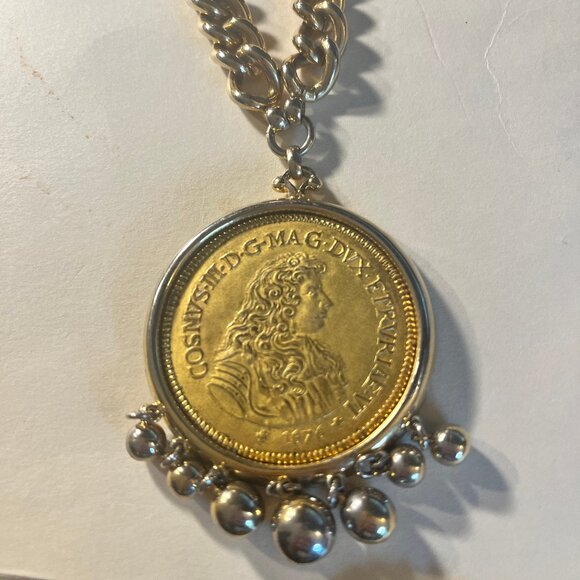 Vintage Nettie Rosenstein Roman Coin Pendant Necklace - Picture 2 of 8
